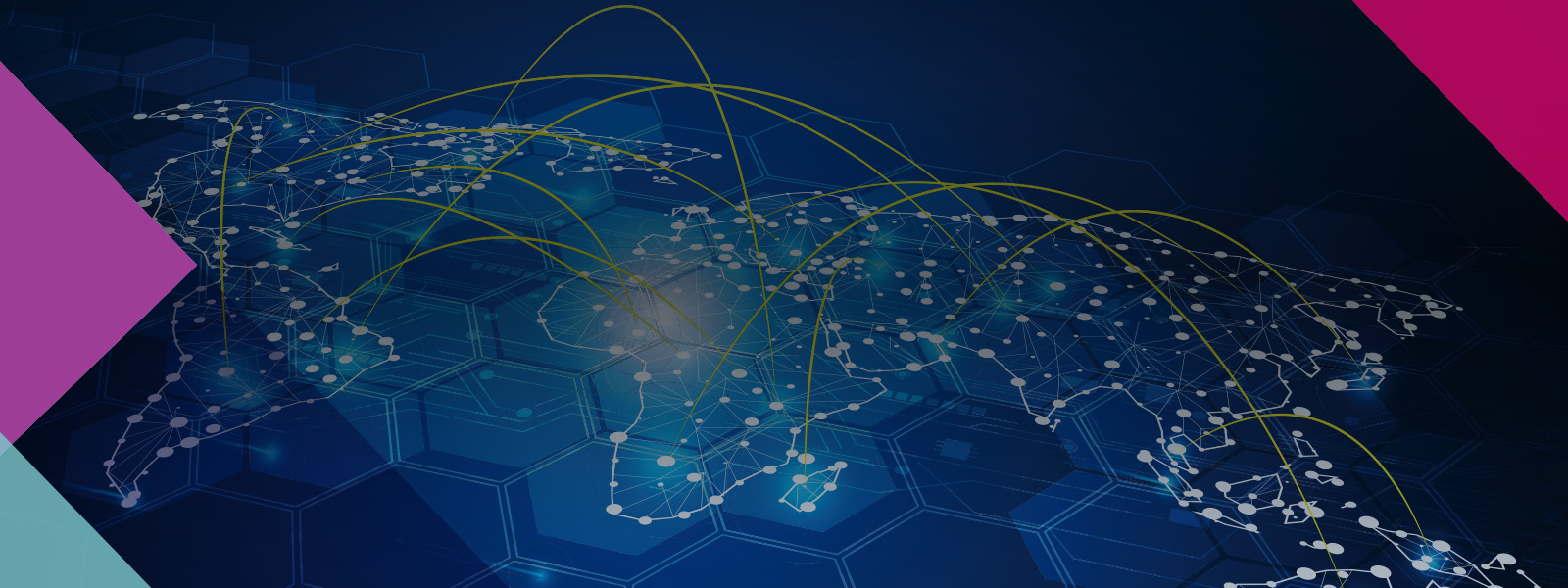 Illustration of myCCL providing global supply chain visibility with many data points around the world